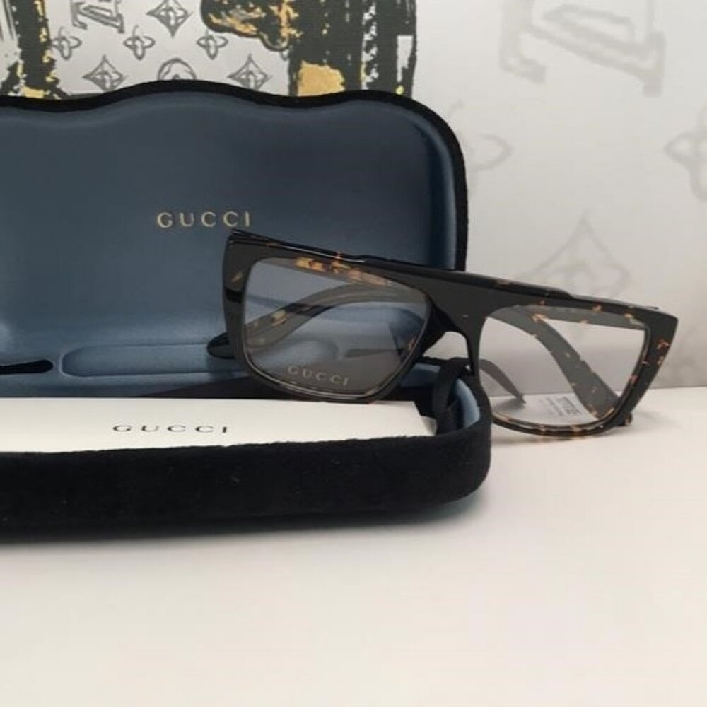 New Authentic Gucci Tortoiseshell Square Glasses GG1040o 002 - Picture 14 of 14